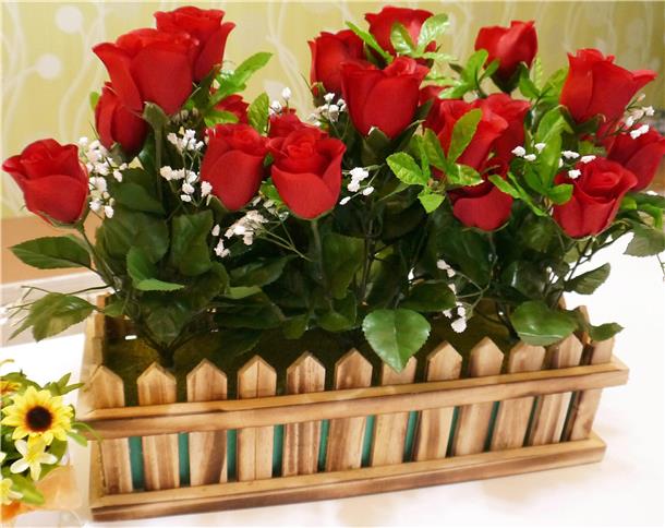 Sharer 分享+ - 分享文章 - 【摆设】PVC玫瑰长方花槽and迷你向日葵金丝带，人造盆栽，美化居家不用花时间